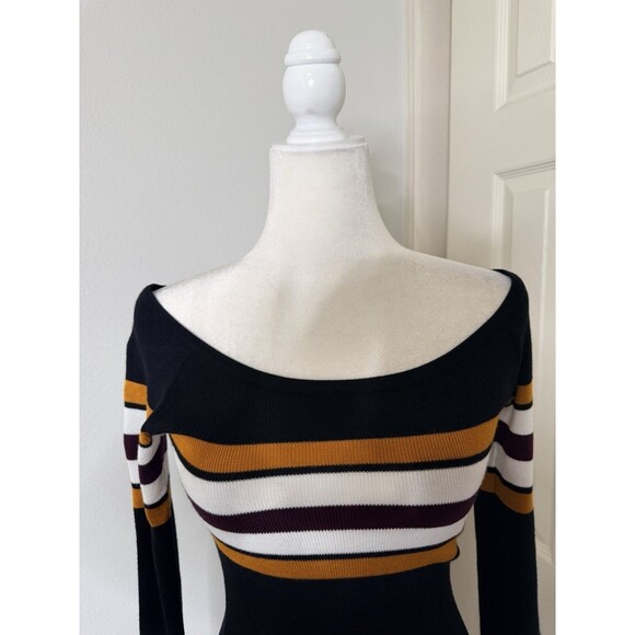 Fashion Nova Catch Me Offline Black Off Shoulder Sweater Dress M - Picture 11 of 13